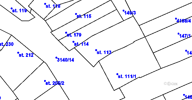 Parcela st. 113 v KÚ Rašovice u Bučovic, Katastrální mapa