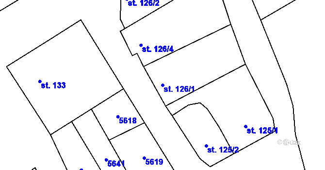 Parcela st. 126/1 v KÚ Rašovice u Bučovic, Katastrální mapa