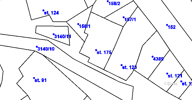 Parcela st. 175 v KÚ Rašovice u Bučovic, Katastrální mapa