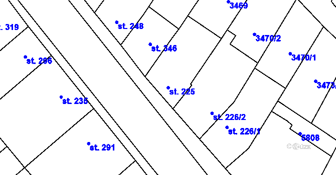 Parcela st. 225 v KÚ Rašovice u Bučovic, Katastrální mapa