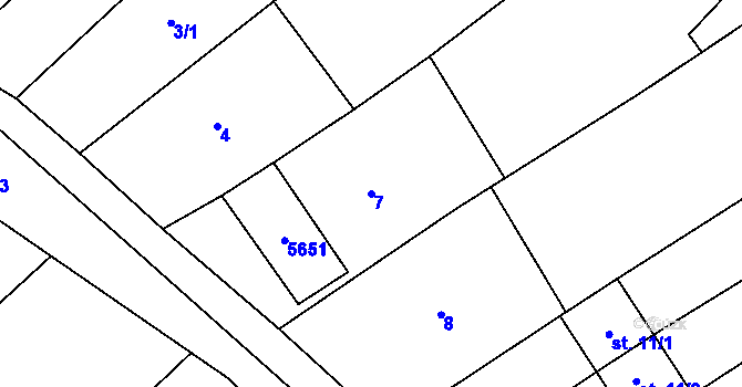 Parcela st. 7 v KÚ Rašovice u Bučovic, Katastrální mapa