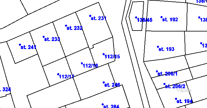 Parcela st. 112/15 v KÚ Rašovice u Bučovic, Katastrální mapa