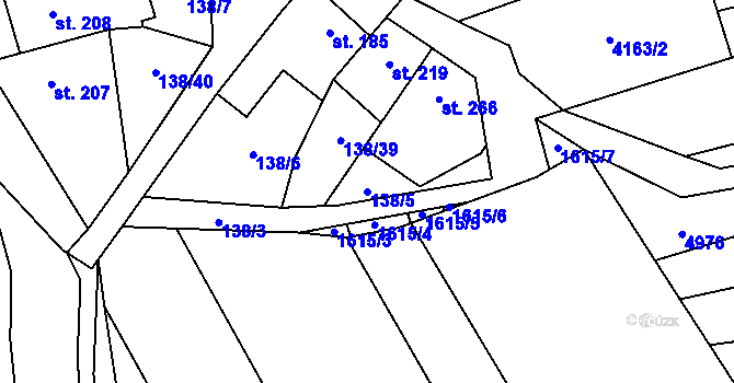 Parcela st. 138/5 v KÚ Rašovice u Bučovic, Katastrální mapa