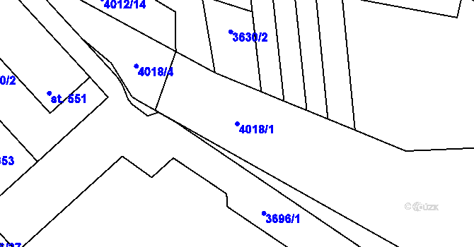 Parcela st. 4018/1 v KÚ Rašovice u Bučovic, Katastrální mapa