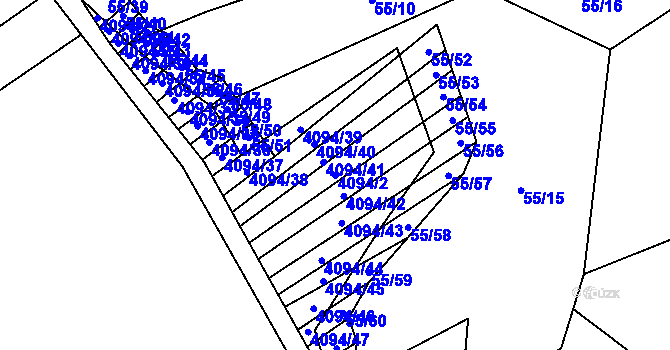 Parcela st. 4094/2 v KÚ Rašovice u Bučovic, Katastrální mapa