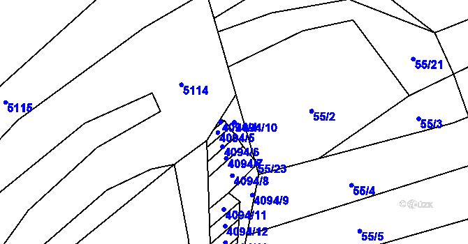 Parcela st. 4094/10 v KÚ Rašovice u Bučovic, Katastrální mapa
