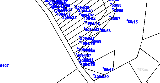 Parcela st. 4094/45 v KÚ Rašovice u Bučovic, Katastrální mapa