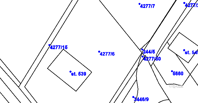 Parcela st. 4277/6 v KÚ Rašovice u Bučovic, Katastrální mapa