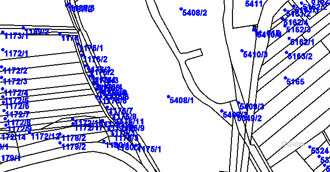 Parcela st. 5408 v KÚ Rašovice u Bučovic, Katastrální mapa