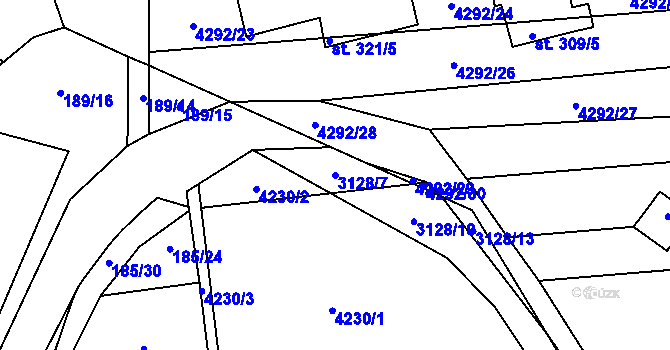 Parcela st. 3128/7 v KÚ Rašovice u Bučovic, Katastrální mapa
