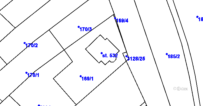 Parcela st. 532 v KÚ Rašovice u Bučovic, Katastrální mapa