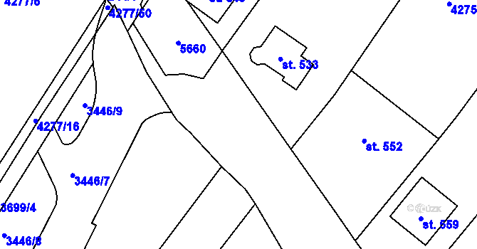 Parcela st. 4275/24 v KÚ Rašovice u Bučovic, Katastrální mapa