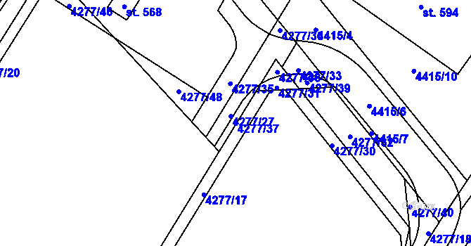 Parcela st. 4277/37 v KÚ Rašovice u Bučovic, Katastrální mapa