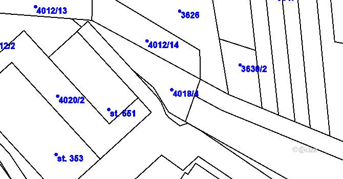 Parcela st. 4018/4 v KÚ Rašovice u Bučovic, Katastrální mapa