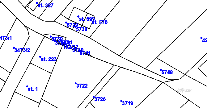 Parcela st. 182/1 v KÚ Rašovice u Bučovic, Katastrální mapa
