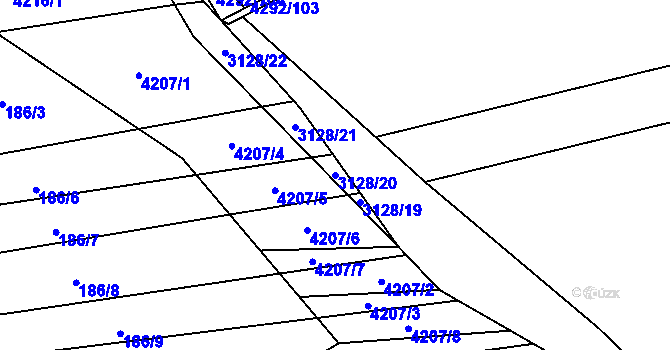 Parcela st. 3128/20 v KÚ Rašovice u Bučovic, Katastrální mapa