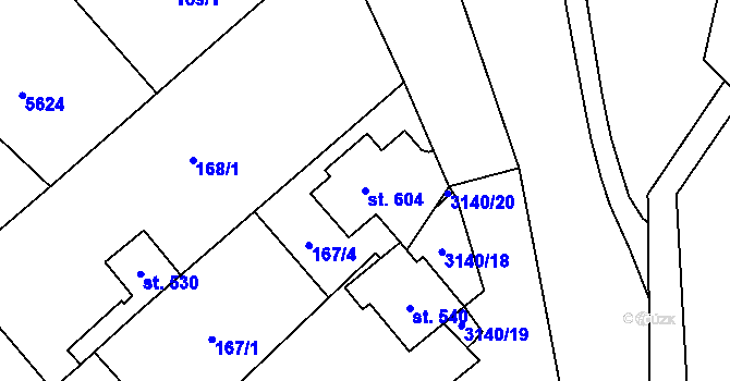 Parcela st. 604 v KÚ Rašovice u Bučovic, Katastrální mapa