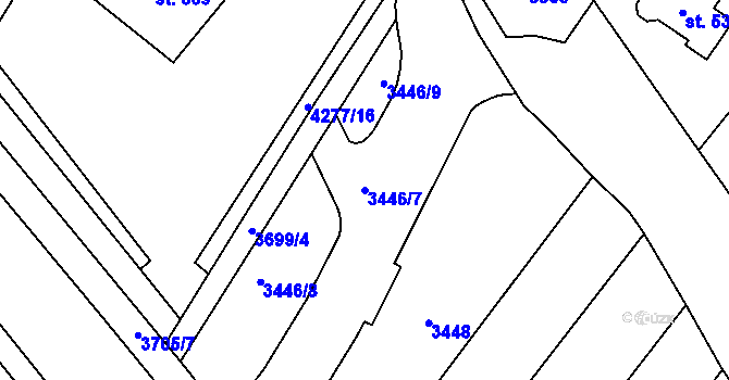 Parcela st. 3446/7 v KÚ Rašovice u Bučovic, Katastrální mapa