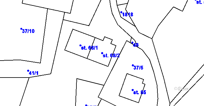 Parcela st. 68/2 v KÚ Rataje u Vlašimi, Katastrální mapa