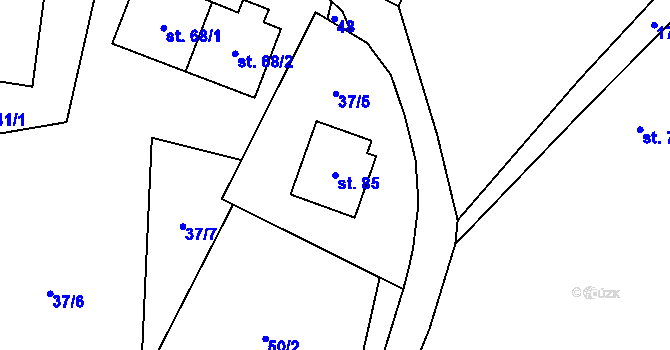 Parcela st. 85 v KÚ Rataje u Vlašimi, Katastrální mapa