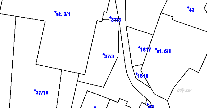 Parcela st. 37/3 v KÚ Rataje u Vlašimi, Katastrální mapa