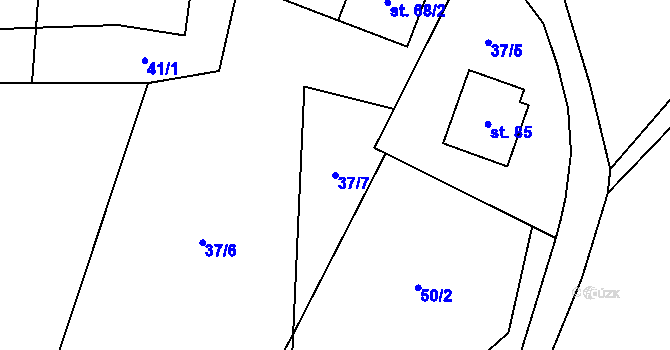Parcela st. 37/7 v KÚ Rataje u Vlašimi, Katastrální mapa