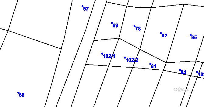 Parcela st. 102/1 v KÚ Rataje u Vlašimi, Katastrální mapa
