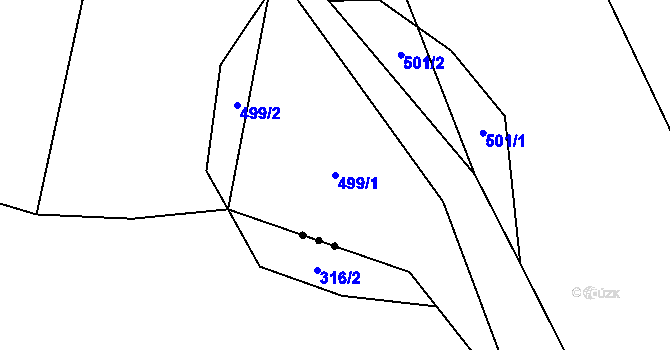 Parcela st. 499/1 v KÚ Rataje u Vlašimi, Katastrální mapa