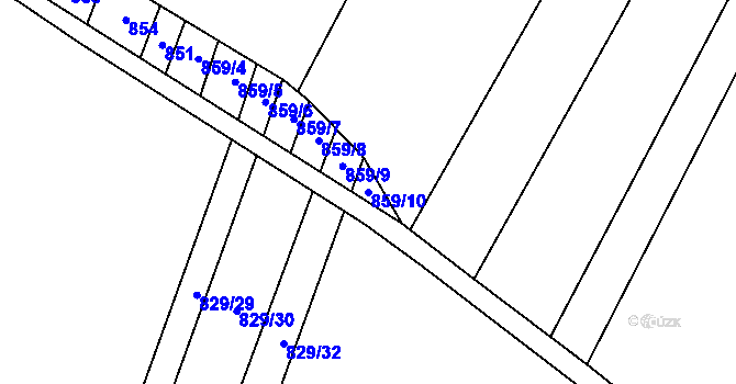 Parcela st. 859/10 v KÚ Rataje u Vlašimi, Katastrální mapa