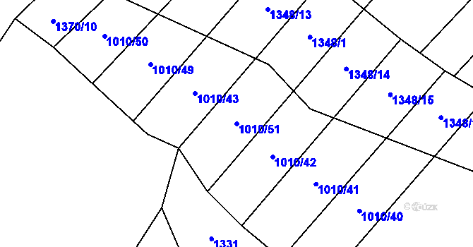 Parcela st. 1010/51 v KÚ Rataje u Vlašimi, Katastrální mapa