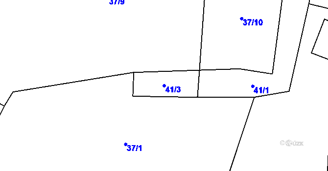 Parcela st. 41/3 v KÚ Rataje u Vlašimi, Katastrální mapa