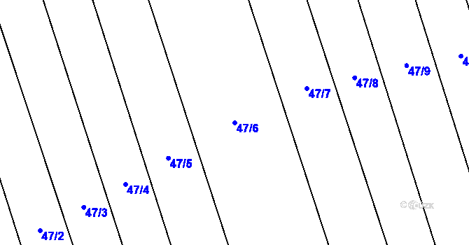 Parcela st. 47/6 v KÚ Haškovcova Lhota, Katastrální mapa