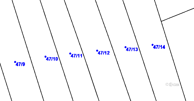 Parcela st. 47/12 v KÚ Haškovcova Lhota, Katastrální mapa
