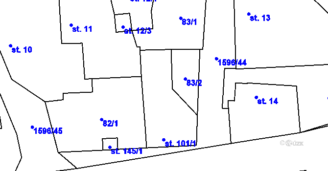 Parcela st. 101/1 v KÚ Rataje u Bechyně, Katastrální mapa