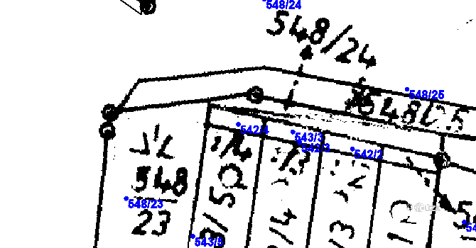 Parcela st. 542/4 v KÚ Rataje u Bechyně, Katastrální mapa