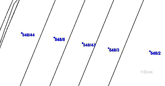 Parcela st. 548/43 v KÚ Rataje u Bechyně, Katastrální mapa
