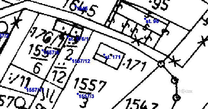 Parcela st. 171 v KÚ Rataje u Bechyně, Katastrální mapa