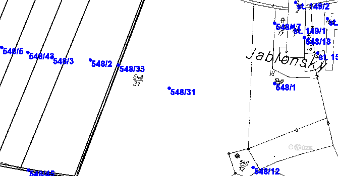 Parcela st. 548/31 v KÚ Rataje u Bechyně, Katastrální mapa