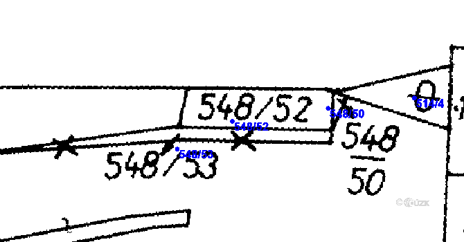 Parcela st. 548/52 v KÚ Rataje u Bechyně, Katastrální mapa