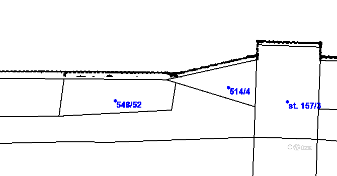 Parcela st. 548/50 v KÚ Rataje u Bechyně, Katastrální mapa