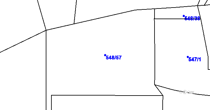 Parcela st. 548/57 v KÚ Rataje u Bechyně, Katastrální mapa