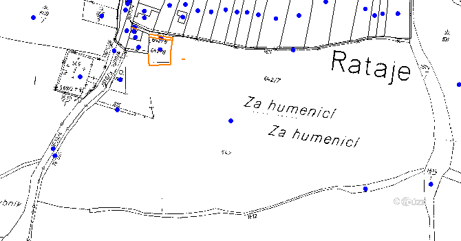 Parcela st. 642/7 v KÚ Rataje u Bechyně, Katastrální mapa