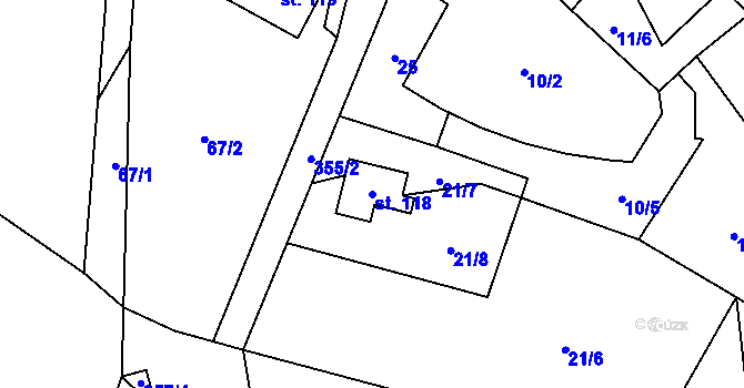 Parcela st. 118 v KÚ Malovidy, Katastrální mapa