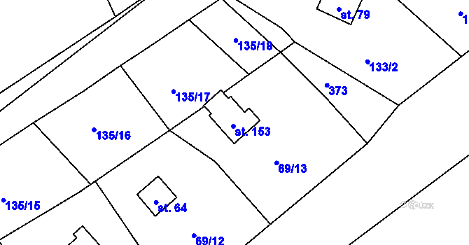 Parcela st. 69/15 v KÚ Malovidy, Katastrální mapa