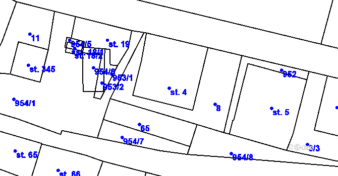 Parcela st. 4 v KÚ Rataje nad Sázavou, Katastrální mapa