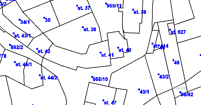 Parcela st. 41 v KÚ Rataje nad Sázavou, Katastrální mapa