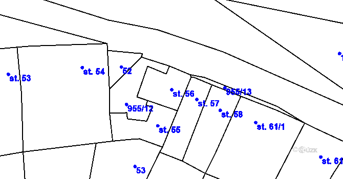 Parcela st. 56 v KÚ Rataje nad Sázavou, Katastrální mapa