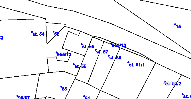 Parcela st. 57 v KÚ Rataje nad Sázavou, Katastrální mapa