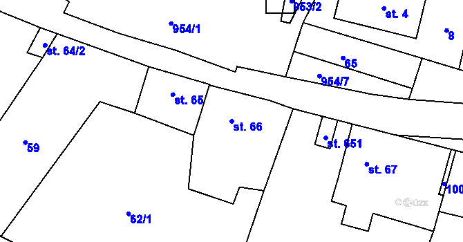 Parcela st. 66 v KÚ Rataje nad Sázavou, Katastrální mapa