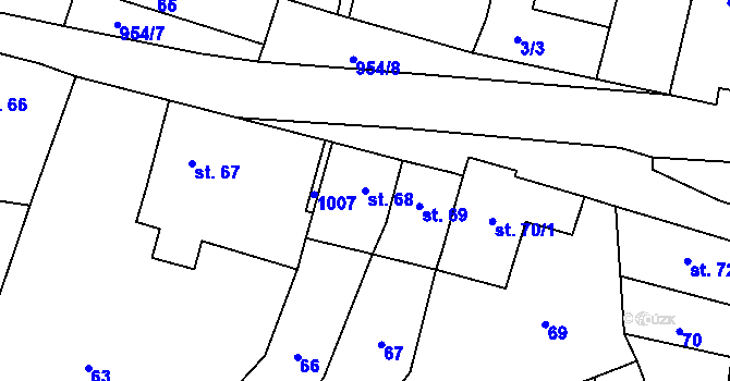 Parcela st. 68 v KÚ Rataje nad Sázavou, Katastrální mapa